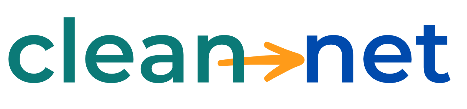 cleannet logo wordmark showing text cleannet, displayed in the login header above the sign in form; minimal modern styling conveys a professional welcoming tone